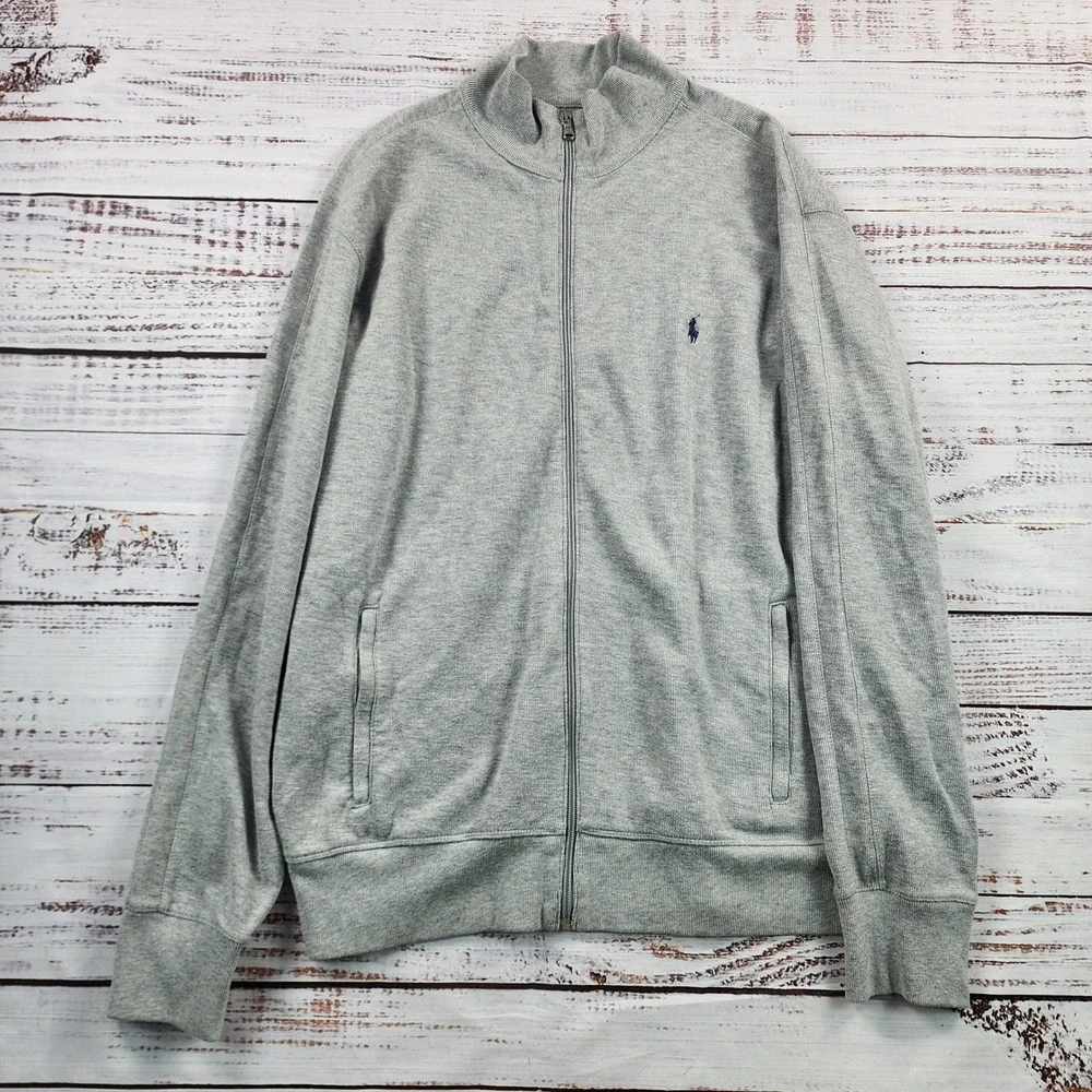 Polo Ralph Lauren Performance Double Knit Track Jacket Men's XL Gray Full Zip